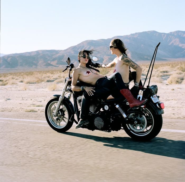 Girls on a motorcycle in Soledad