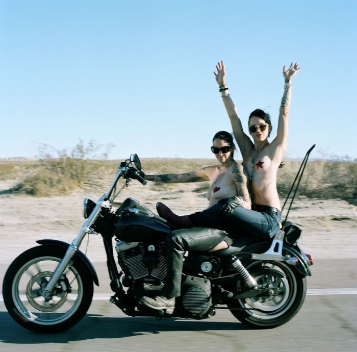 Girls on a motorcycle in Soledad